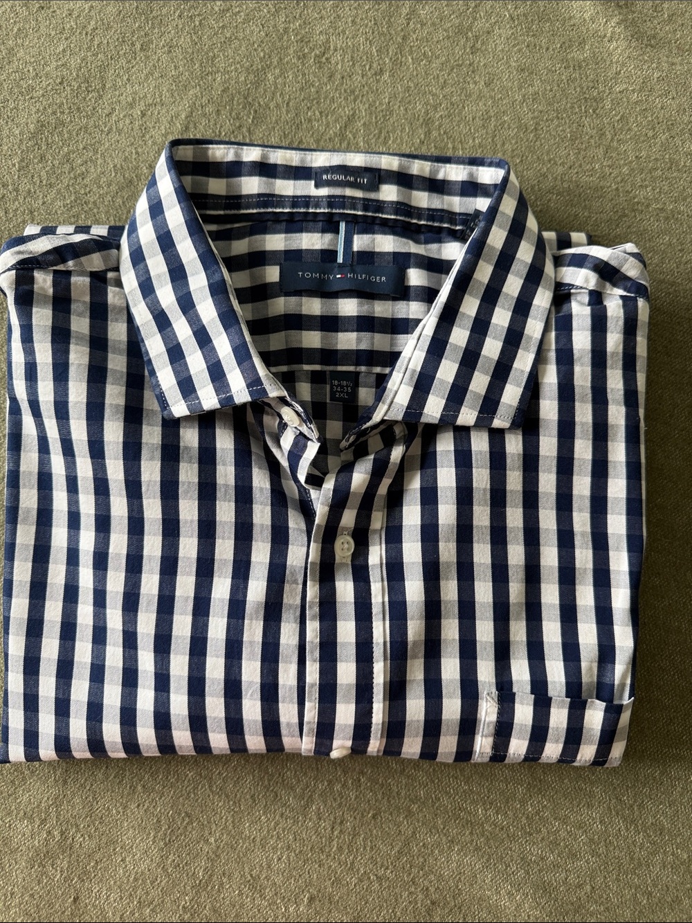 Tommy Hilfiger Dress Shirt Blue/White 2XL 18-18.5 34-35